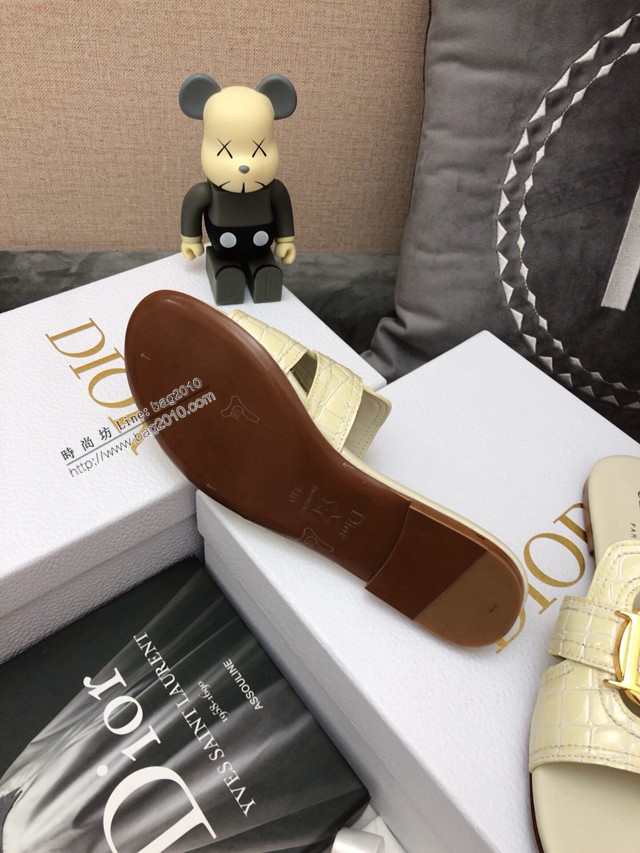 Dior迪奧2021春夏新款果凍色女鞋 CD字母logo五金扣平底鏤空人字拖夾趾涼鞋 dx2855